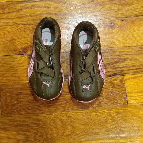 Puma Other - Toddler girl's pink and brown Puma sneakers size 5